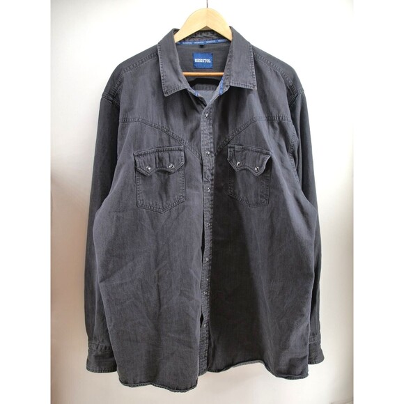 Resistol Mens 2XL University Fit Black Pearl Snaps Western‎ Shirt Tribal - Picture 1 of 11